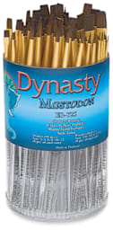 Dynasty Mastodon Synthetic Brush Canister - Front view of package of 48 Round and 48 Shader Brushes