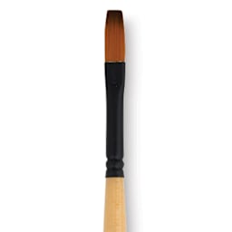 Dynasty Black Gold Brush - Flat, Long Handle, Size 2 close up