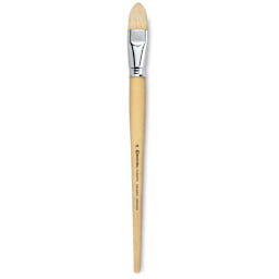 Escoda Clasico Chungking White Bristle Brush - Short Filbert, Long Handle, Size 24