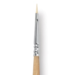 Escoda Clasico Chungking White Bristle Brush - Bright, Long Handle, Size 0 close up