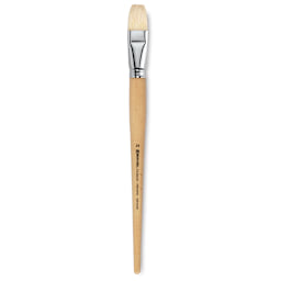 Escoda Clasico Chungking White Bristle Brush - Bright, Long Handle, Size 24