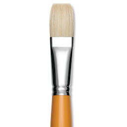 Isabey Chungking Interlocking Bristle Brush - Flat, Long Handle, Size 12 close up