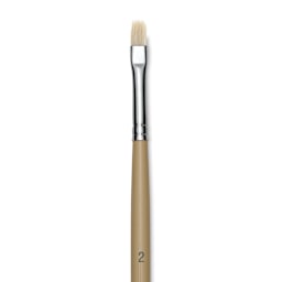 Robert Simmons Signet Bristle Brush - Bright, Long Handle, Size 2 close up