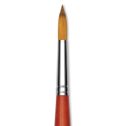 Raphael Golden Kaerell Brush - Round, Long Handle, Size 20, close-up