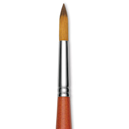 Raphael Golden Kaerell Brush - Round, Long Handle, Size 22, close-up