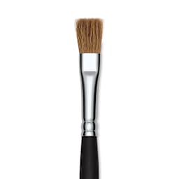 Old Holland Kolinsky Sable Brush - Flat, Long Handle, Size 8 close up