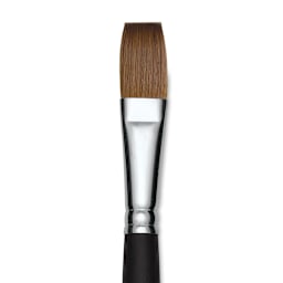 Old Holland Kolinsky Sable Brush - Flat, Long Handle, Size 18 close up