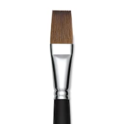 Old Holland Kolinsky Sable Brush - Flat, Long Handle, Size 22 close up