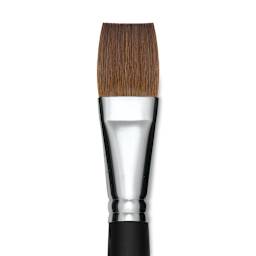 Old Holland Kolinsky Sable Brush - Flat, Long Handle, Size 24 close up