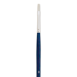 Silver Brush Bristlon Stiff White Synthetic Brush - Flat, Size 0 (close-up)