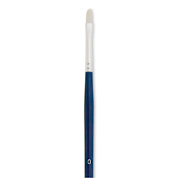 Silver Brush Bristlon Stiff White Synthetic Brush - Filbert, Size 0 (close-up)