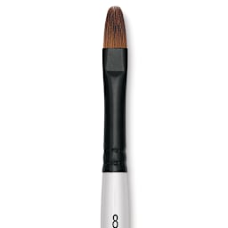 Robert Simmons Simply Simmons Synthetic Brush - Filbert Comb, Short Handle, Size 8 close up