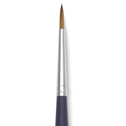 Winsor & Newton Artists' Kolinsky Sable Watercolor Brush - Round, Short Handle, Size 3 close up