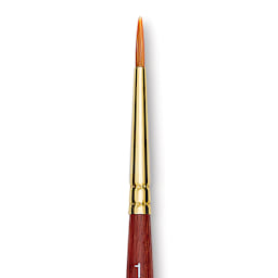Grumbacher Goldenedge Brush - Round, Short Handle, Size 1 close up