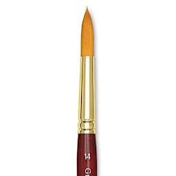Grumbacher Goldenedge Brush - Round, Short Handle, Size 14 close up