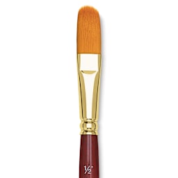 Grumbacher Goldenedge Brush - Oval Wash, Short Handle, Size 1/2" close up