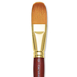 Grumbacher Goldenedge Brush - Filbert, Short Handle, Size 12 close up