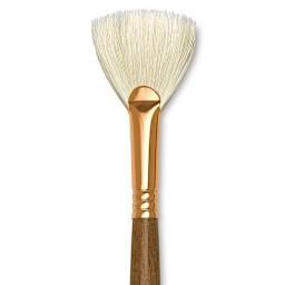 Princeton Best Natural Bristle Brush - Fan, Long Handle, Size 6 close up