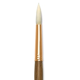 Princeton Best Natural Bristle Brush - Round, Long Handle, Size 8 close up