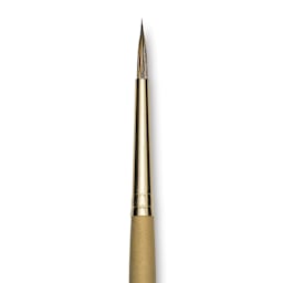 Princeton Synthetic Mongoose Brush - Round, Long Handle, Size 4 close up