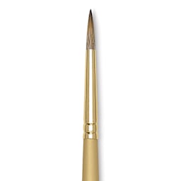 Princeton Synthetic Mongoose Brush - Round, Long Handle, Size 6 close up
