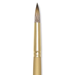 Princeton Synthetic Mongoose Brush - Round, Long Handle, Size 12 close up