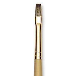 Princeton Synthetic Mongoose Brush - Flat, Long Handle, Size 4 close up