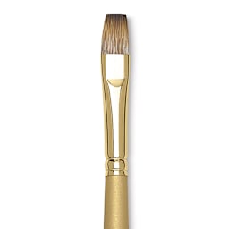 Princeton Synthetic Mongoose Brush - Flat, Long Handle, Size 10 close up