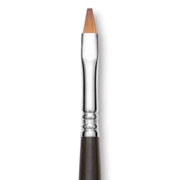 Escoda Prado Tame Synthetic Brush - Bright, Long Handle, Size 6 (Close-up of brush)