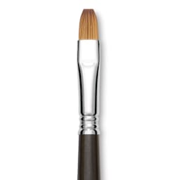 Escoda Prado Tame Synthetic Brush - Bright, Long Handle, Size 12 (Close-up of brush)