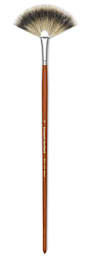 Da Vinci Pure Badger Brushes - Long handled Fan brush shown upright
