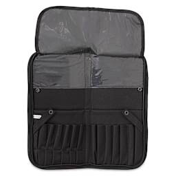 Just Stow-It Brush Case - Black - open with brush tip cover up