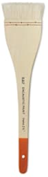 R&F Encaustic Hake Brushes - Short handle 2 1/2" brush shown upright
