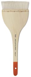 R&F Encaustic Hake Brushes - 4" Short Handle Hake brush shown upright
