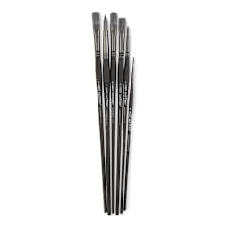 Richeson Grey Matters Brush Set - Set of 6 Synthetic Oil Brushes shown upright