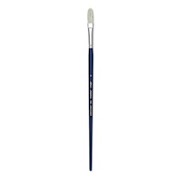 Silver Brush Bristlon Stiff White Synthetic Brush - Long Filbert, Size 6