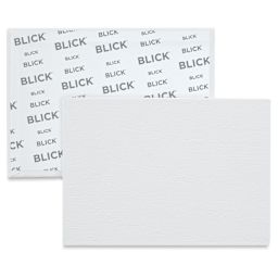 Blick Economy Cotton Canvas Panel Classroom Pack - 5" x 7",  Class Pack of 24 front of panel with partial view of back