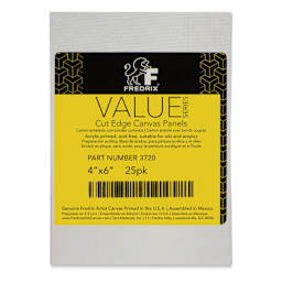 Fredrix Cut Edge Canvas Panels - 4" x 6", White, Pkg of 25