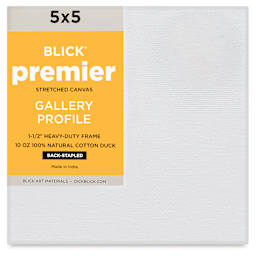 Blick Premier Stretched Cotton Canvas - Gallery Profile, Back-Stapled, 5" x 5" front