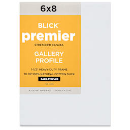 Blick Premier Stretched Cotton Canvas - Gallery Profile, Back-Stapled, 6" x 8" front