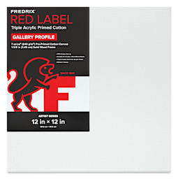 Fredrix Red Label Cotton Canvas - 12" x 12", Gallerywrap, front of packaging