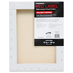 Fredrix Red Label Cotton Canvas - 11" x 14", Gallerywrap, back of packaging