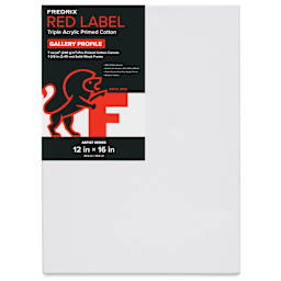 Fredrix Red Label Cotton Canvas - 12" x 16", Gallerywrap, front of packaging