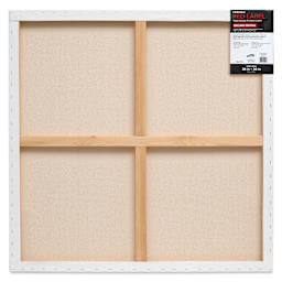 Fredrix Red Label Cotton Canvas - 36" x 36", Gallerywrap, back of packaging