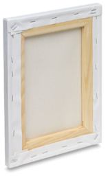 Fredrix Archival Stretched Watercolor Cotton Canvas - Back of canvas showing staples and bars