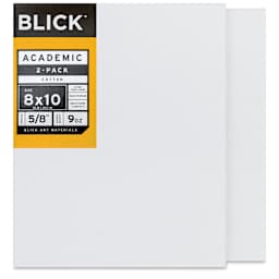 Blick Academic Cotton Stretched Canvas Pack - 8" x 10", Pkg of 2