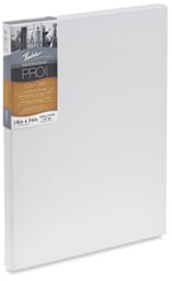 Fredrix Pro Series Dixie Cotton Canvas - Angled view of Gallery Profile Canvas with Label