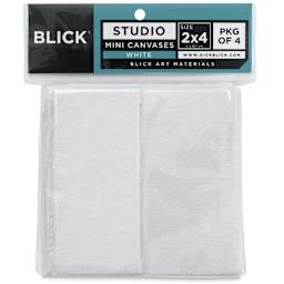Blick Studio Mini Cotton Canvas - 2" x 4", White, Pkg of 4, in packaging