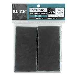 Blick Studio Mini Canvas Panel - Package of 6 2" x 4" Black Canvas panels shown