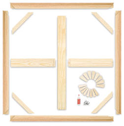 Masterpiece B2 Stretcher Kit - Exploded view of square frame components
